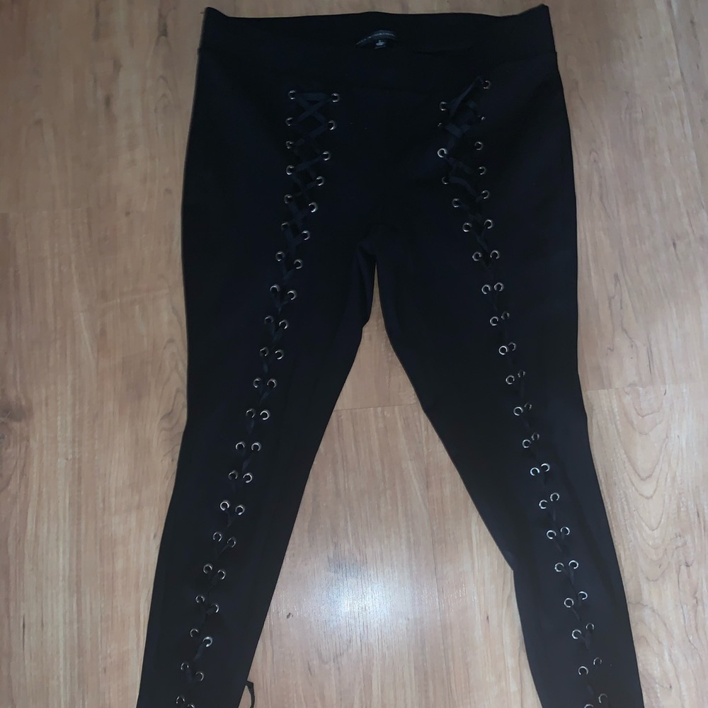 Torrid black lace front pants